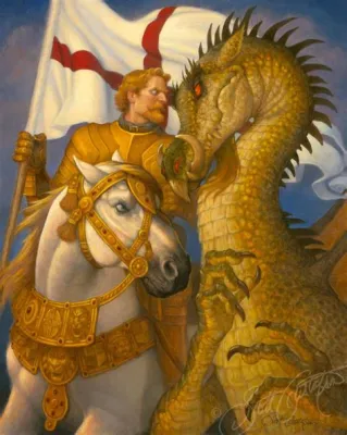 Saint George and the Dragon - En Medeltida Mästerverk av En Unseen Konstnär!